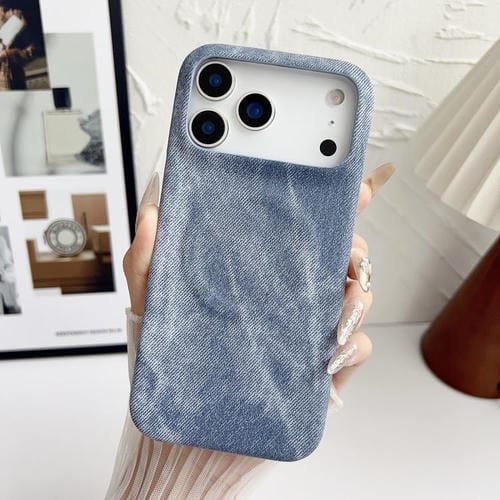 Funda magnética de PC y PU para iPhone 17 Pro Denim MagSafe (azul grisáceo)