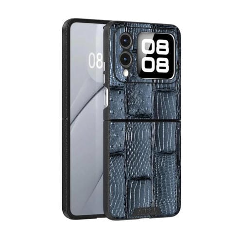 Funda de Piel Auténtica Magsafe para Huawei Nova Flip con Micrograbado 6D (Azul)