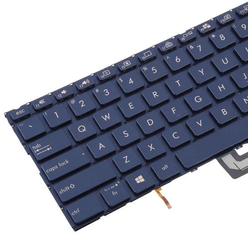 Clavier rétroéclairé Asus Zenbook 14 UX434, UX434F, UX434FA, UX434FL, UX434FLC (Version USA) (Bleu)
