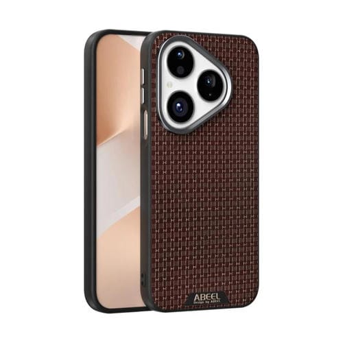 Funda de cuero con micro relieve MagSafe 6D para Huawei Pura 80 5G (marrón)