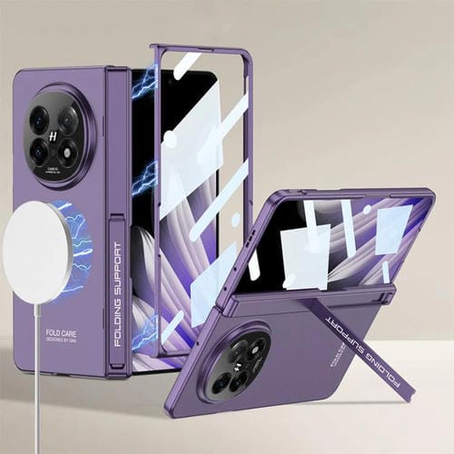 Funda Gkk con Bisagra Magnética y Soporte Lateral para Oppo Find N5 (Morado)