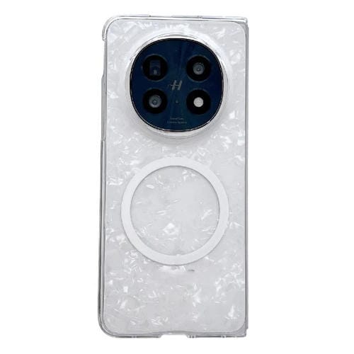 Funda Magsafe con Textura Perlada para Oppo Find N5 (Blanca)