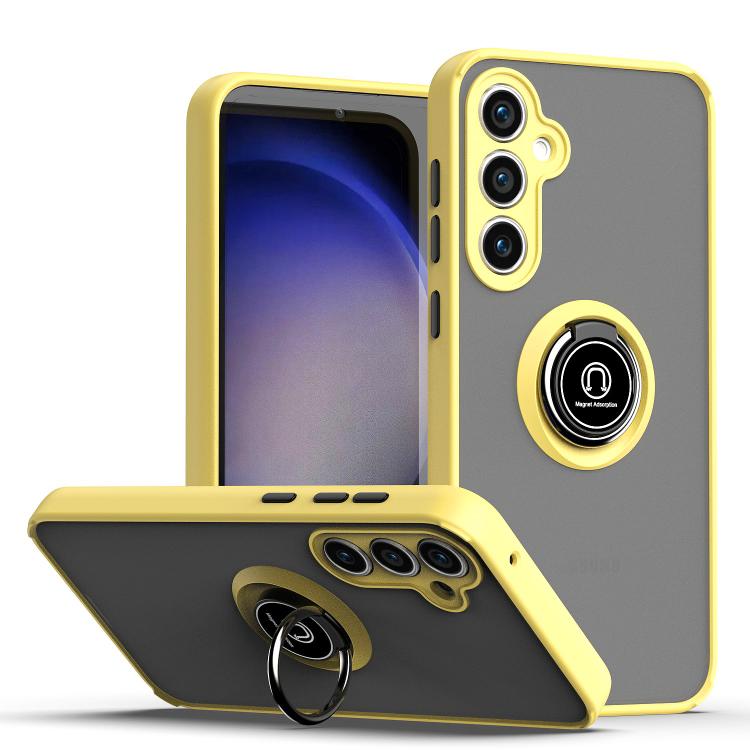 Funda de TPU + PC con anillo para Samsung Galaxy S23 FE 5G Q Shadow 1 Series (amarilla)