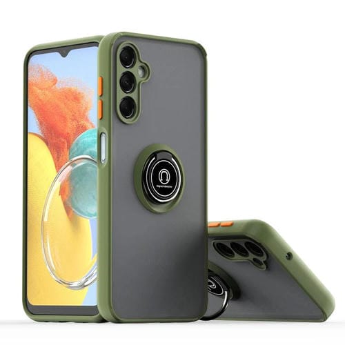 Funda de TPU + PC con aro para Samsung Galaxy M14 5G / F14 5G Q Shadow 1 Series (verde militar)