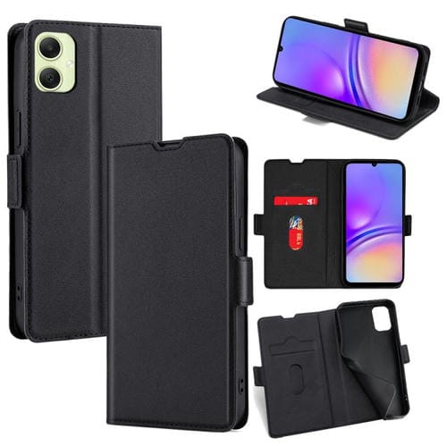 Funda de cuero ultrafina con hebilla lateral y tapa horizontal para Samsung Galaxy A05 4G (negro)