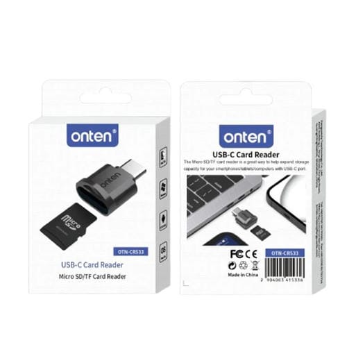 Lector de Tarjetas Onten Otn-Cr533 Tipo C a Micro SD/TF (Negro)