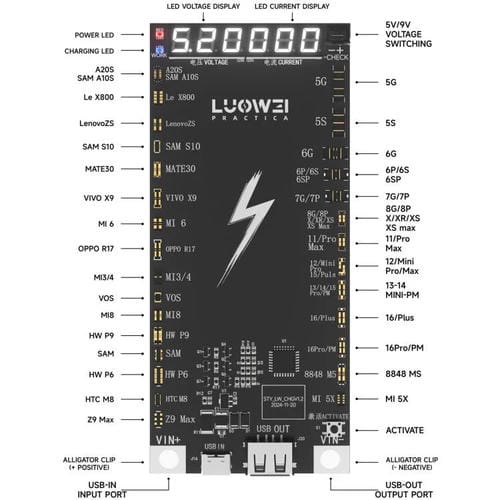 Rapid Battery Charging Activation Plate Luowei LW-B03 Apple iPhone and Android