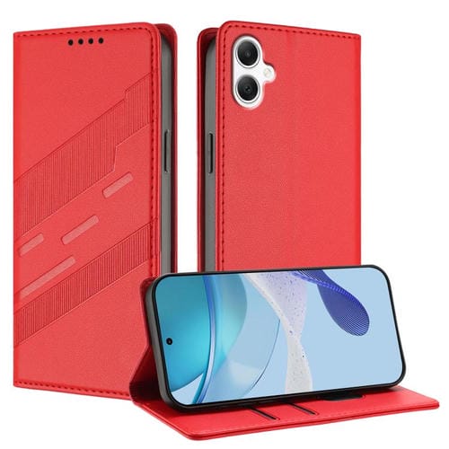 Funda de cuero retro con relieve para Samsung Galaxy A07 4G (rojo)
