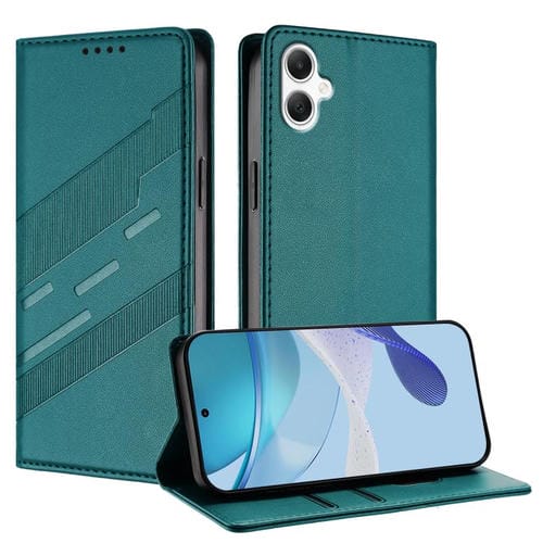 Funda de cuero retro con relieve para Samsung Galaxy A07 4G (verde oscuro)