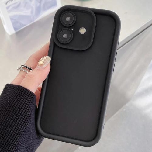 Funda de TPU con marco esmerilado y orificio preciso para iPhone 17 (negro)