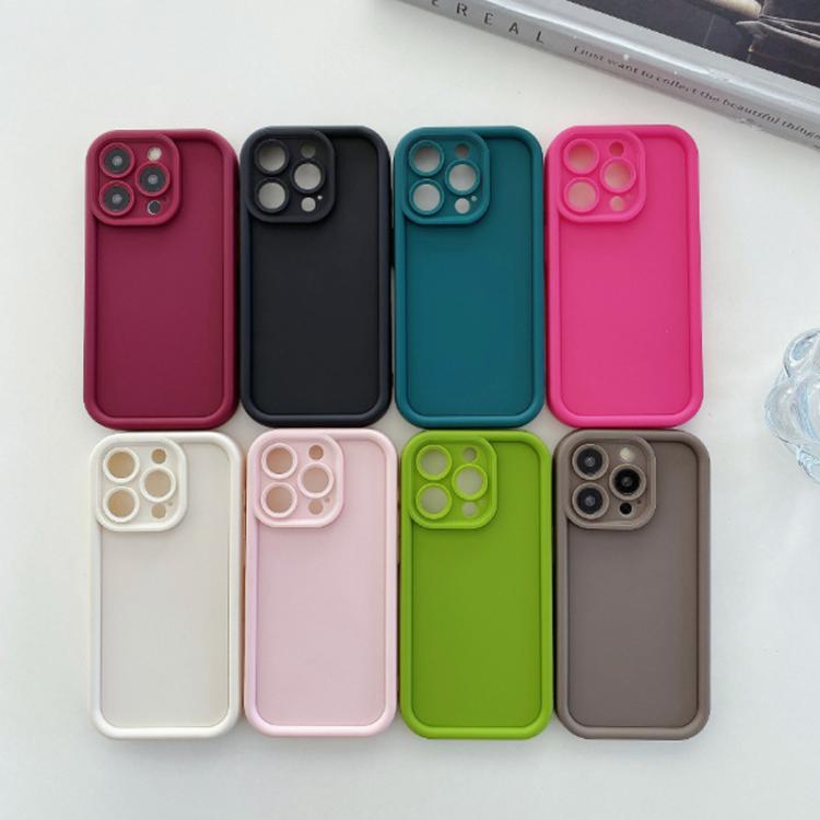 Funda de TPU con marco esmerilado y orificio preciso para iPhone 16e (blanca)