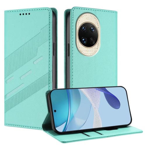 Funda de cuero retro con relieve para Huawei Nova 14 (verde menta)