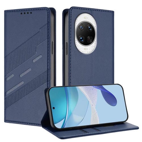 Funda de cuero retro con relieve para Huawei nova 14 Ultra (azul oscuro)