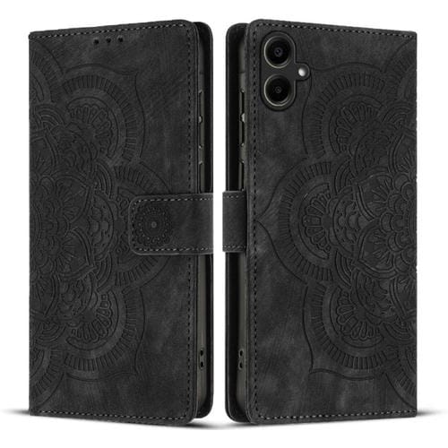 Funda de cuero retro esmerilado con diseño de mandala en relieve para Samsung Galaxy A07 4G / A06 4G (negra)