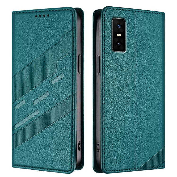 Funda de cuero retro con relieve para Infinix GT 30 Pro (verde oscuro)