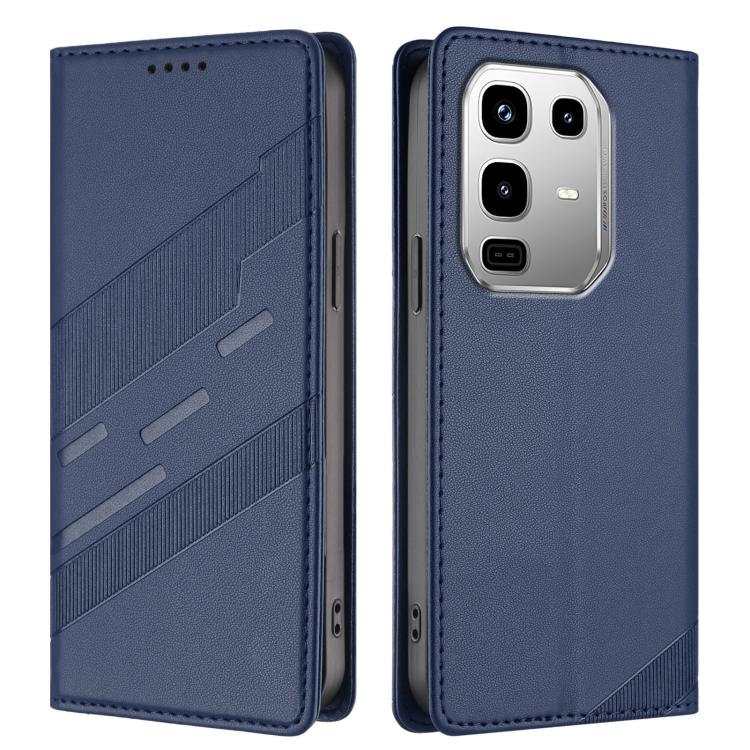 Funda de cuero retro con relieve para Infinix Note 50 Pro 4G (azul oscuro)