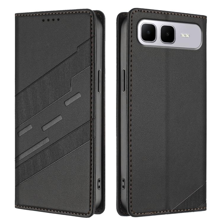 Funda de cuero retro con relieve para Infinix Smart 10 Plus 4G (negro)
