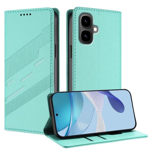 Funda de cuero retro con relieve para Infinix Smart 10 4G (verde menta)