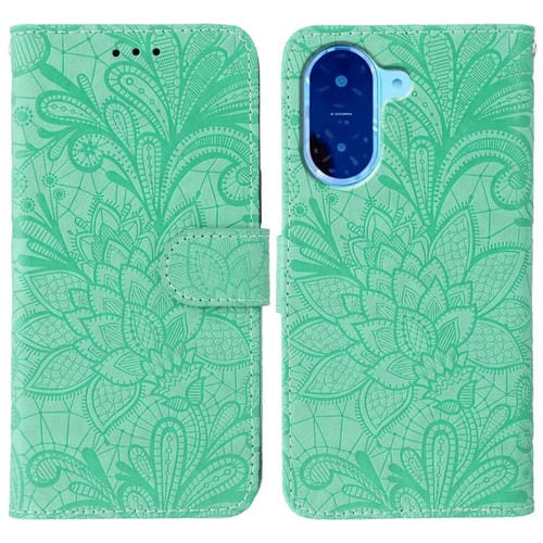 Funda de cuero con tapa y estampado floral para Redmi A5 4G (173,3 mm) (Verde)