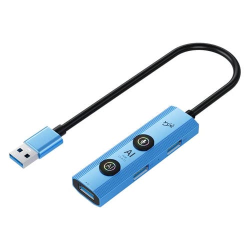 Adaptador concentrador USB 3.0 YCE V295A 5 en 1 con IA (Azul)
