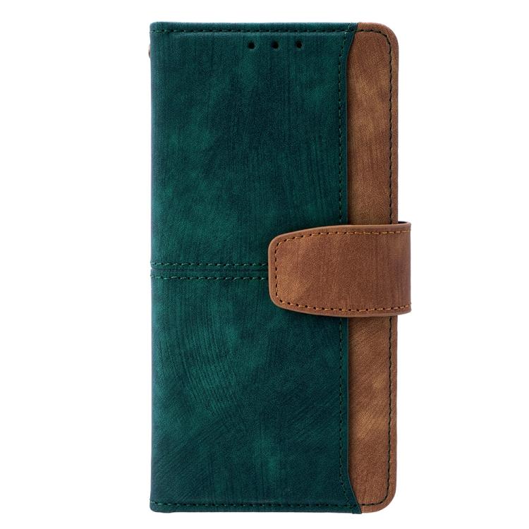 Funda de cuero con costuras de color y bloqueo RFID para Xiaomi 14 Ultra (verde)