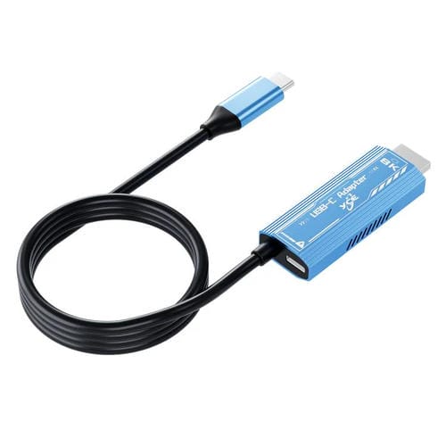 Cable adaptador YCE YCE-V286 Tipo-C a PD3.0 y HDMI 8K (Azul)