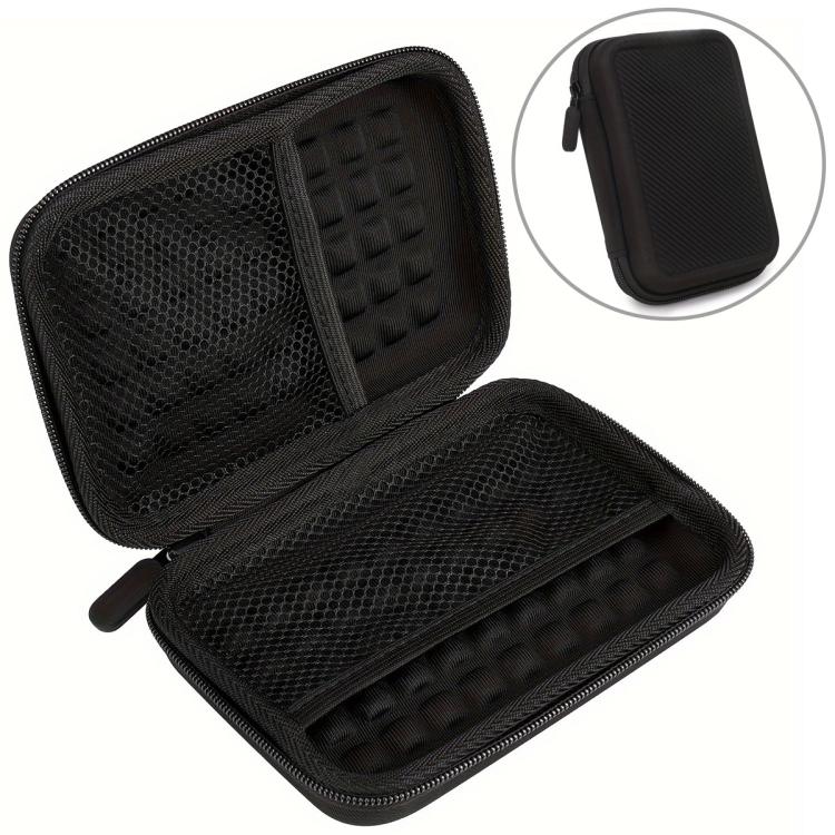 Bolsa almacenamiento portátil EVA para cable datos disco duro móvil (Negra)
