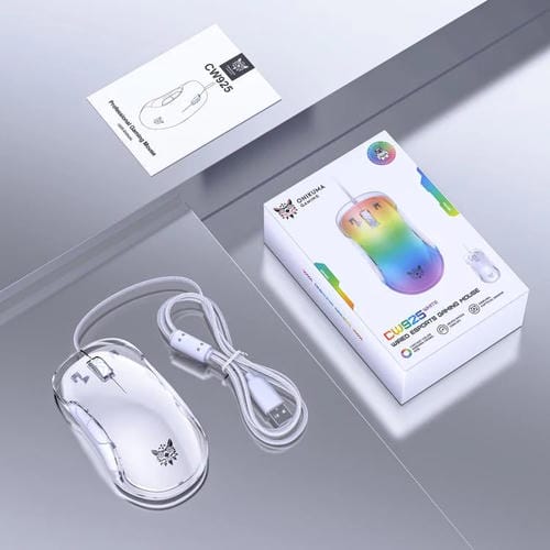 Ratón con cable ONIKUMA CW925 para juegos 12800 DPI RGB (Blanco)