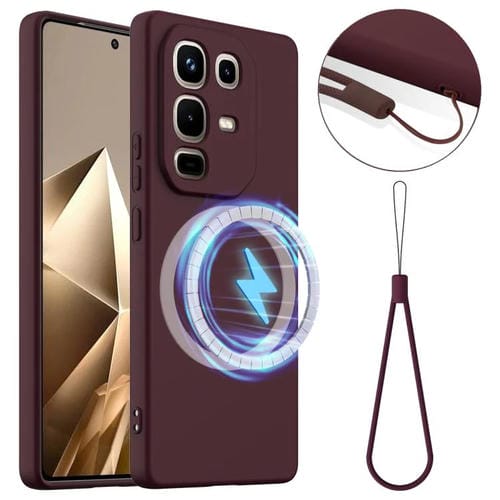 Funda de silicona Magsafe a prueba de golpes para Infinix Note 50 Pro+ (color ciruela)