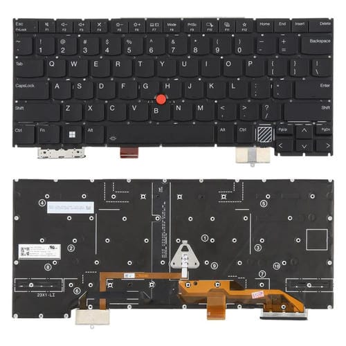 Teclado Retroiluminado Lenovo Thinkpad X1C X1 Carbon Gen12 Versão EUA (Preto)