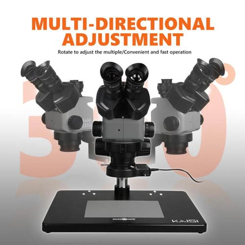 Microscopio Estereoscópico Trinocular con Zoom síncrono Kaisi 6558 6,5-58X