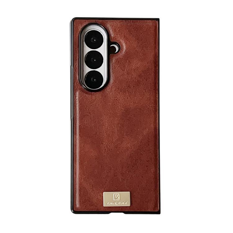 Funda de PU con textura Crazy Horse para Samsung Galaxy Z Fold7 5G (roja)
