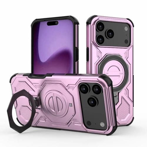 Funda magnética de TPU y PC MagSafe de color sólido para iPhone 17 Pro Max J-20 (rosa)