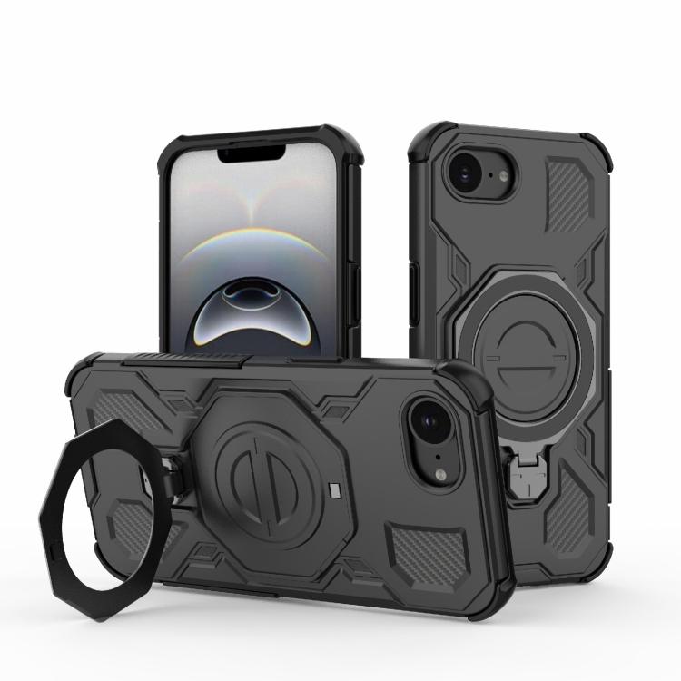 Funda magnética de TPU y PC MagSafe de color sólido para iPhone 16e J-20 (negro)