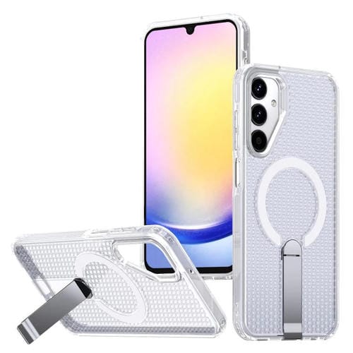 Funda con soporte MagSafe y refrigeración Honeycomb para Samsung Galaxy A25 5G (transparente esmerilado)