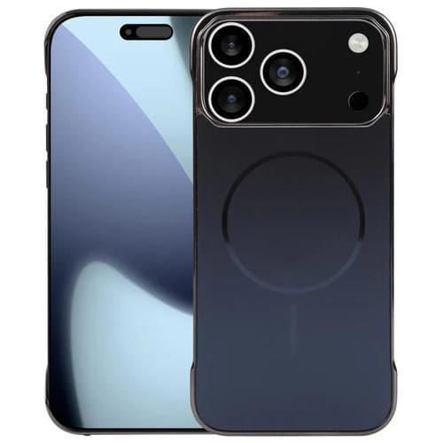Funda de PC MagSafe antirreflejos, esmerilada, sin marco y galvanizada para iPhone 17 Pro Max (negra)