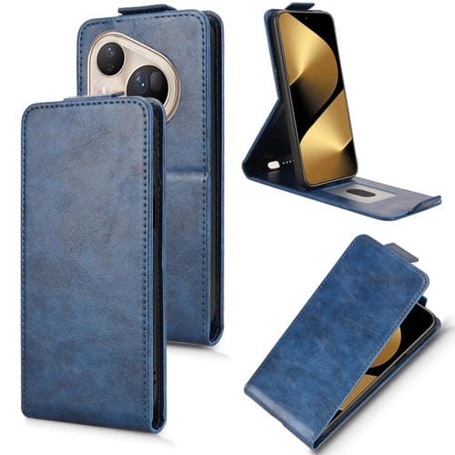 Funda magnética de cuero con tapa vertical y hebilla para Huawei Pura 80 Ultra 5G (azul)