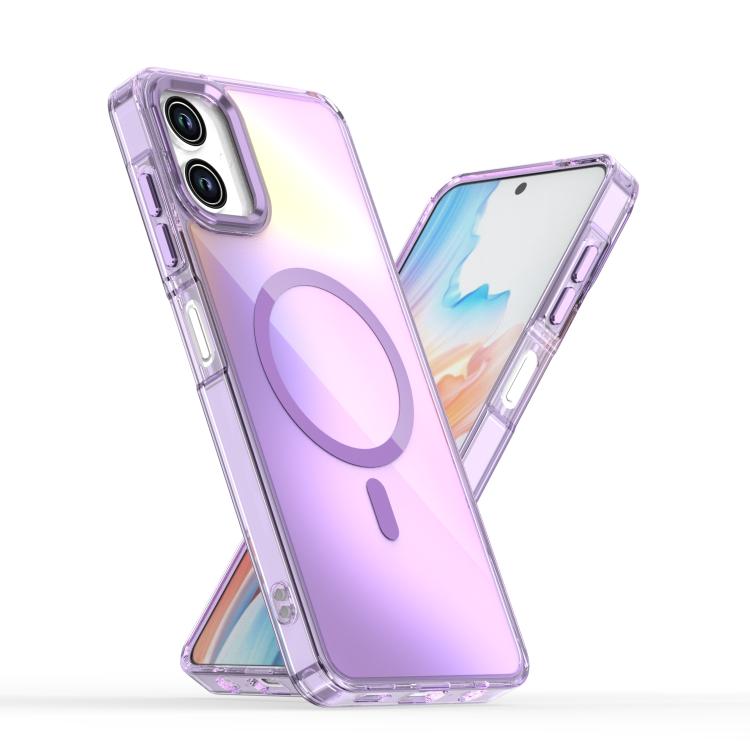 Funda MagSafe para Samsung Galaxy A06 4G con degradado de color (morado)