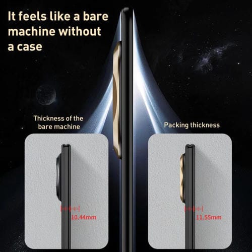 Funda plegable ultrafina con textura sedosa integrada GKK para Huawei Mate X6 (negro y dorado)