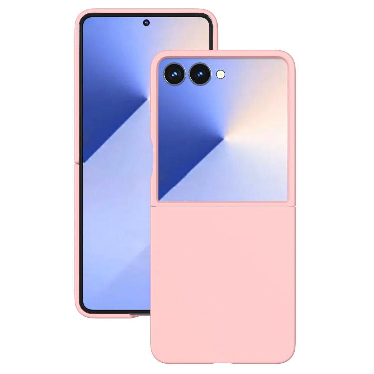 Funda de PC con pintura en aerosol Kalebol de color sólido para Samsung Galaxy Z Flip5 (rosa)