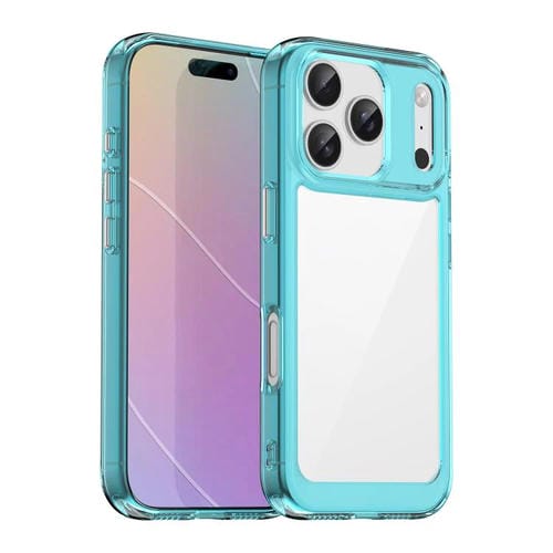 Funda de acrílico y TPU para iPhone 17 Pro (transparente, azul)