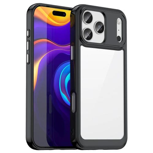 Funda de acrílico y TPU para iPhone 17 Pro Max, serie colorida (negra)