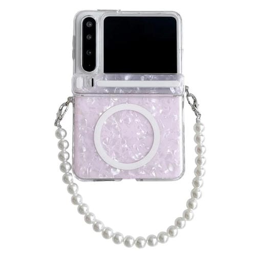 Funda MagSafe con hebilla lateral y textura perlada para Huawei Pura X (rosa)