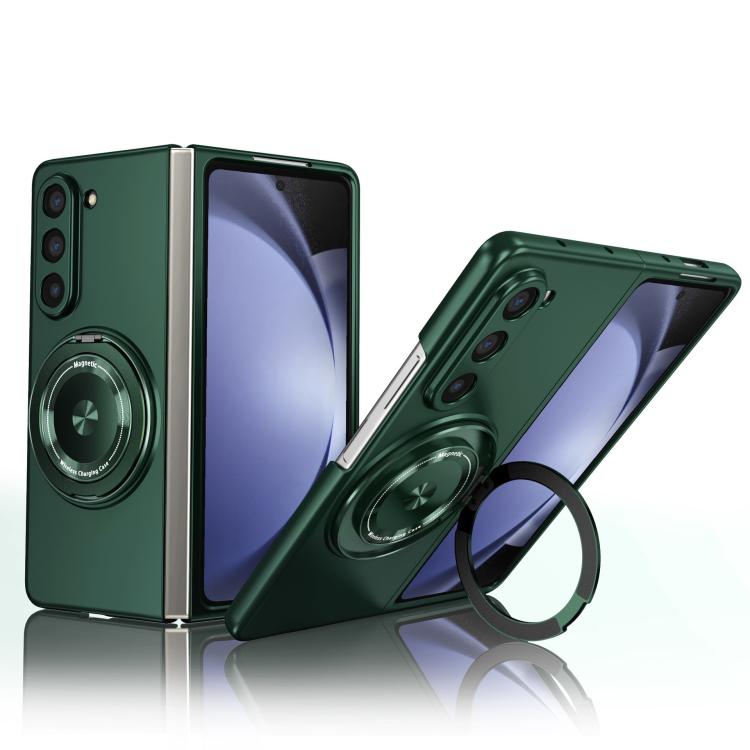Funda de PC con soporte giratorio Kalebol MagSafe para Samsung Galaxy Z Fold6 (verde oscuro)