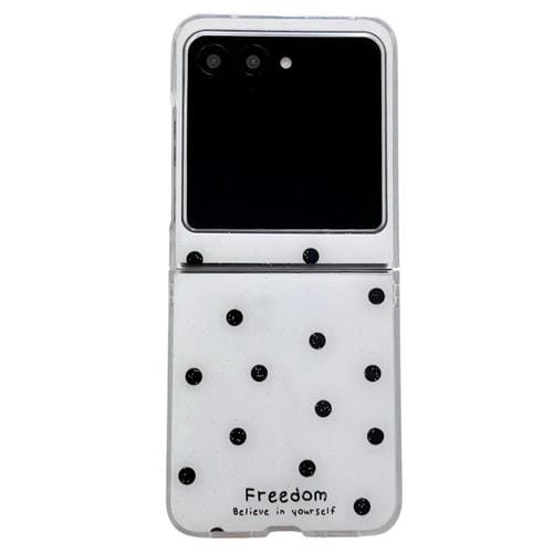 Funda para Motorola Razr 60/Razr 50 con diseño de puntos brillantes (blanca)