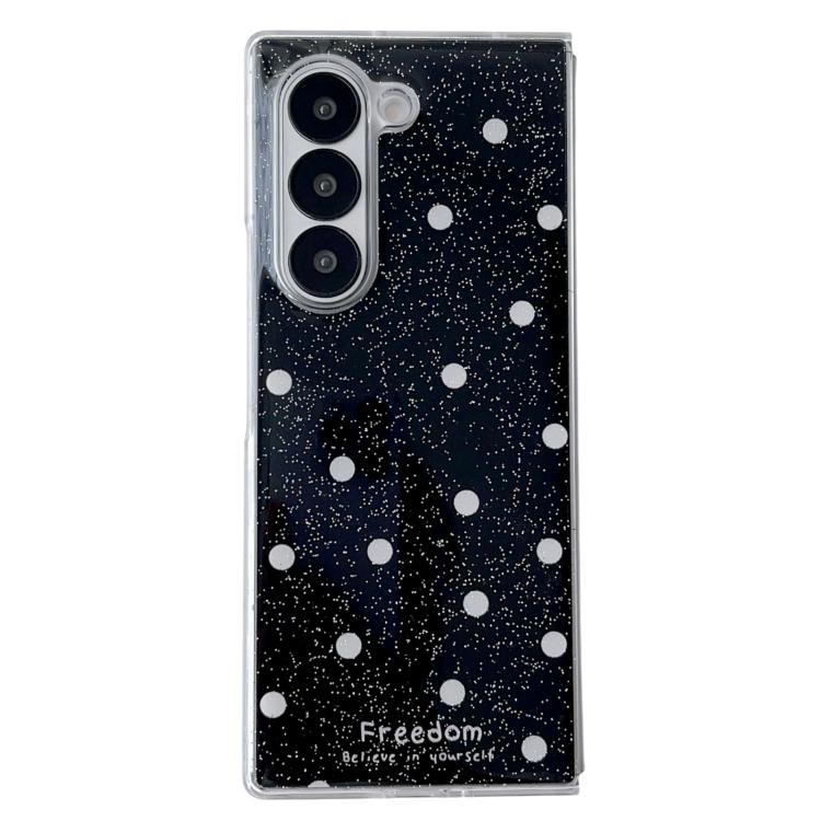 Funda para Samsung Galaxy Z Fold5 con diseño de puntos brillantes (negra)