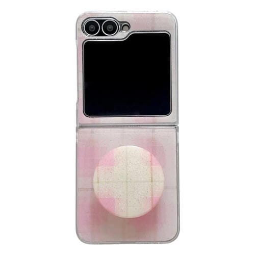 Funda con soporte para Samsung Galaxy Z Flip6 con diseño de puntos brillantes (rosa)