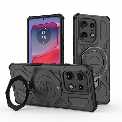 Funda magnética de TPU y PC MagSafe de color sólido para Motorola Edge 50 Pro 5G Global J-20 (negro)