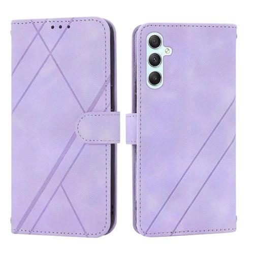 Funda de cuero con relieve y cordón para Samsung Galaxy A17 5G / A26 5G (morado)