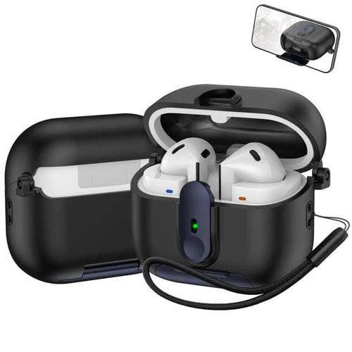 Estuche de una pieza con cordón para auriculares inalámbricos Samsung Galaxy Buds 3/Buds 3 Pro (negro y azul)